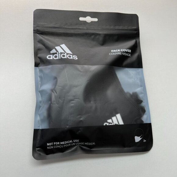 Adidas Face Mask Cover Protection Black Sz S One pack includes 3 masks. - Picture 2 of 4